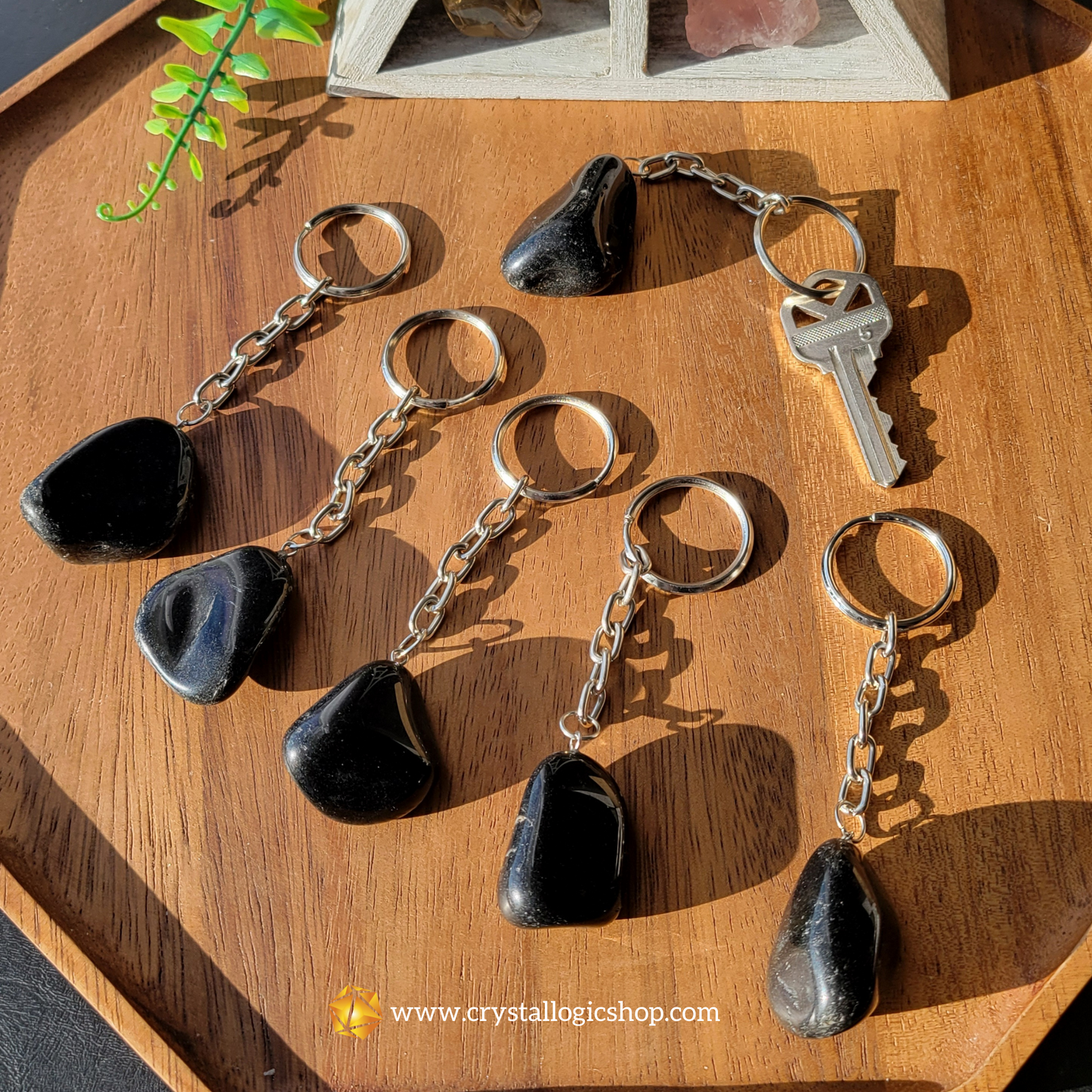 Black Obsidian Keychain