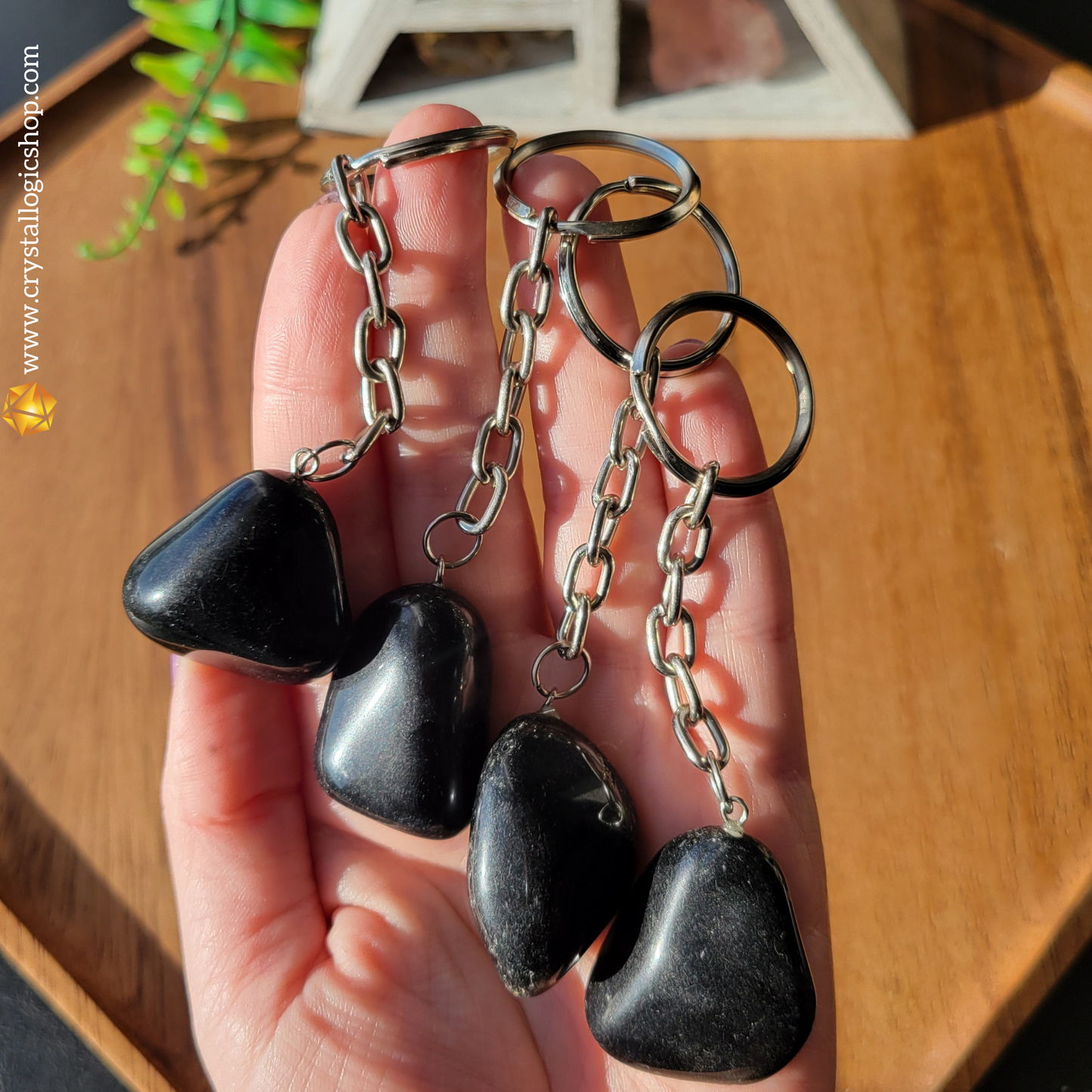 Black Obsidian Keychain